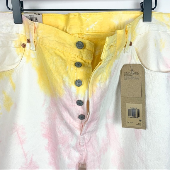 NWT Levi’s 501 93 Straight Tie Dye Buttonfly Jeans - Picture 2 of 9